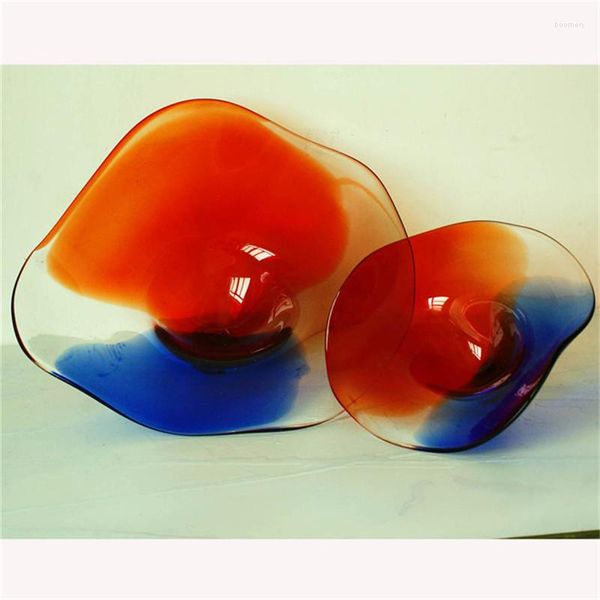 Wandleuchte Kunst hängend benutzerdefinierte Farben PlatL Arrivals Orange Rot mundgeblasene Dekor Glasplatten Murano