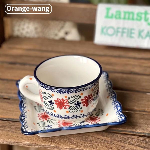 Strumenti Tazze dipinte a mano con piattino Tazza in ceramica Porcellana Kung Fu Tazze da tè Bicchieri in ceramica Stoviglie Tazza da caffè Tazze da vino