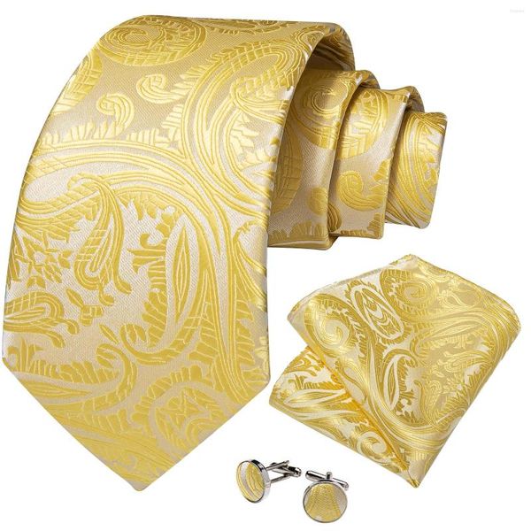 Papillon 16 Stili Gemelli da fazzoletto di seta gialla da uomo 8 cm Accessori per cravatte jacquard Abbigliamento quotidiano Cravatta Regalo per feste di matrimonio