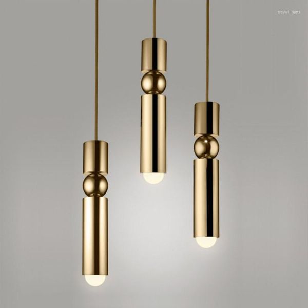 Candeeiros pendentes moderno minimalista luxo metal sala de jantar iluminação pequeno lustre quarto estar lâmpada de cabeceira para casa