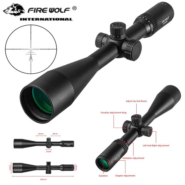 Fire Wolf Caça e equipamento 8-32X56 tático Mira óptica Escopo de rifle de alta ampliação Escopo de observação para caça de rifle