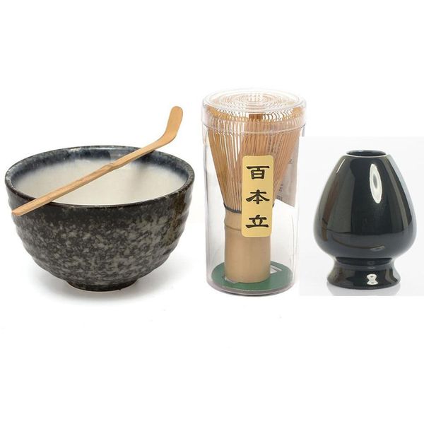 Tearware Tradicional Matcha Set Bamboo Matcha Whisk Scoop Ceramic Matcha Bowl Belder Holder Japanese Tea Conjuntos