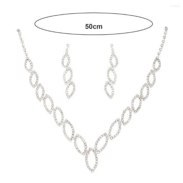 Set orecchini collana 1 bellissimo matrimonio delicato dichiarazione splendido kit pendenti con strass Bling decorativo