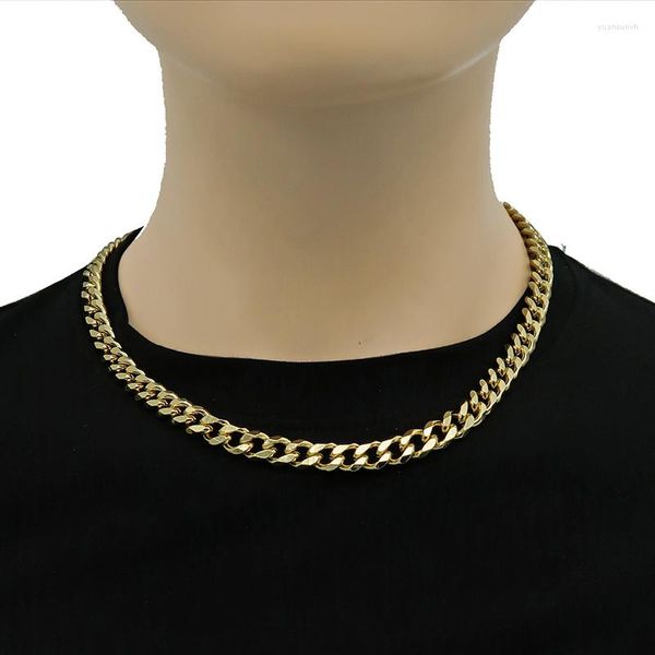 Catene 10 pezzi grande collana cubana per uomo donna catena a maglia barbazzale 8mm color oro rame placcato argento bronzo