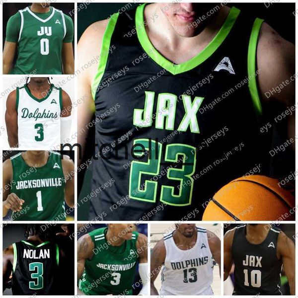 Mit8 Custom NCAA Jacksonville Dolphins Basketball-Trikots 3 Kevion Nolan 10 Gyasi Powell 11 Davis 12 Mike Marsh 15 Osayi Osifo für Herren Damen Jugend Kinder Trikot S-4XL