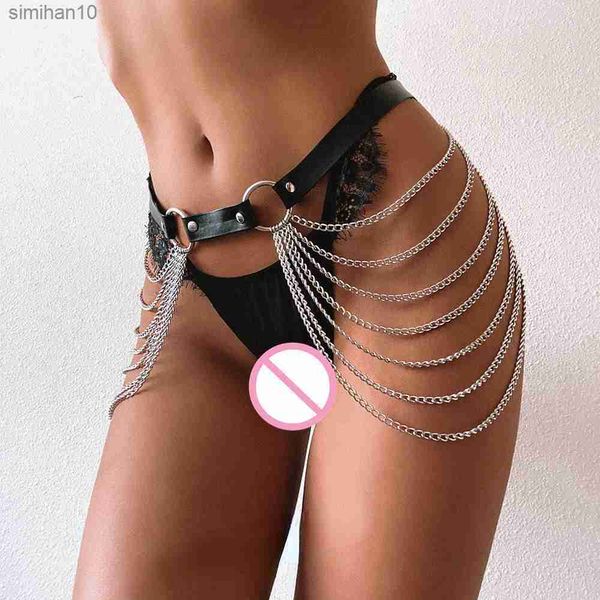 Punk Schwarz Leder Schwert Gürtel Taille Strumpfband Handgemachte Körper Bondage Sexy Bein Hosenträger Harness Strümpfe Gürtel für Frauen Harness L230518