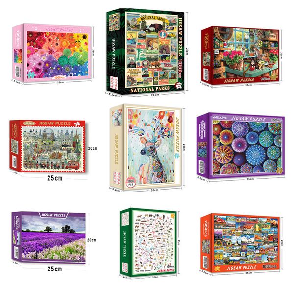 3D-Puzzles für 1000 Teile, Papierpuzzle, pädagogisch, intellektuell, dekomprimierend, DIY-Puzzle, Spiel, Spielzeug, Geschenk, 230605