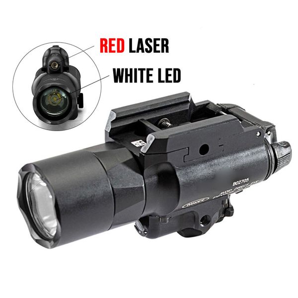 X400u Luce bianca tattica e luce laser rossa regolabile Torcia X400 Ultra 350 lumen Mil-spec Tipo Iii Anodizzato duro