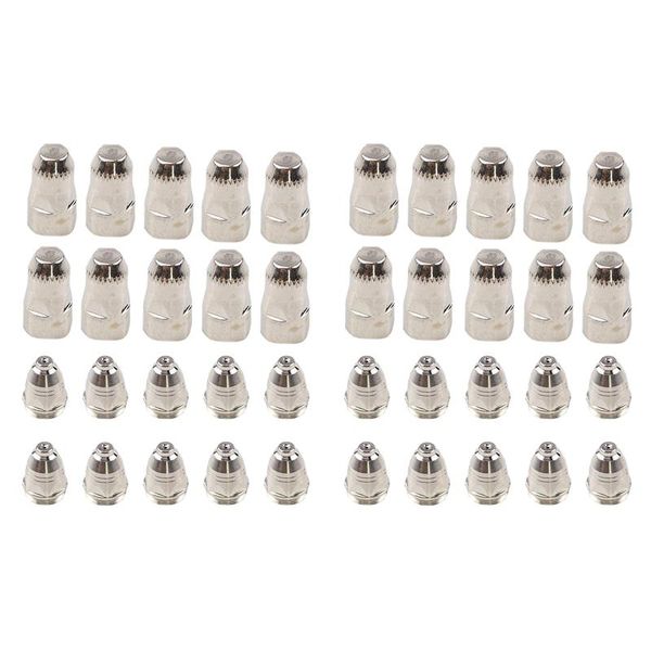 Mondstukken 40PCS hochwertiger P80-Plasmabrenner zum Schneiden von Verbrauchsmaterialien, CNC-Plasmabrennerspitze, Elektrodendüse 1,3 mm