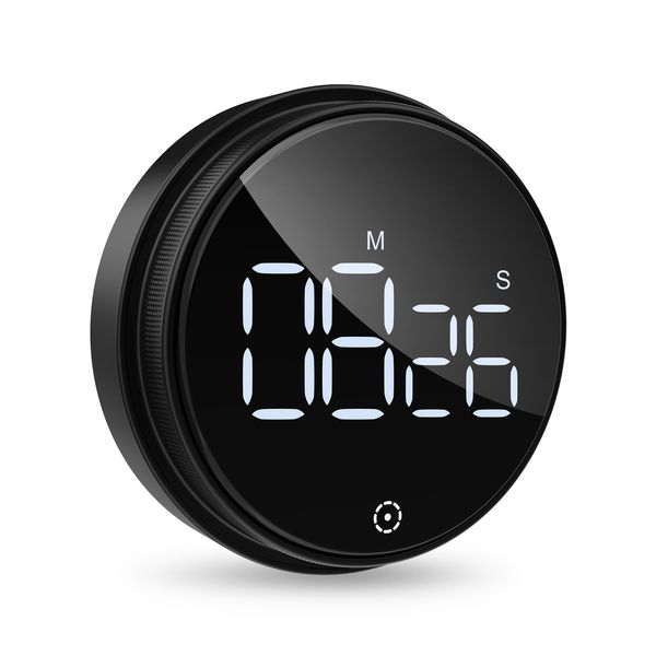 Timer magnetico Conto alla rovescia Cronometro Rotazione manuale Contatore Lavoro Sport Studio Sveglia LED Timer da cucina digitale