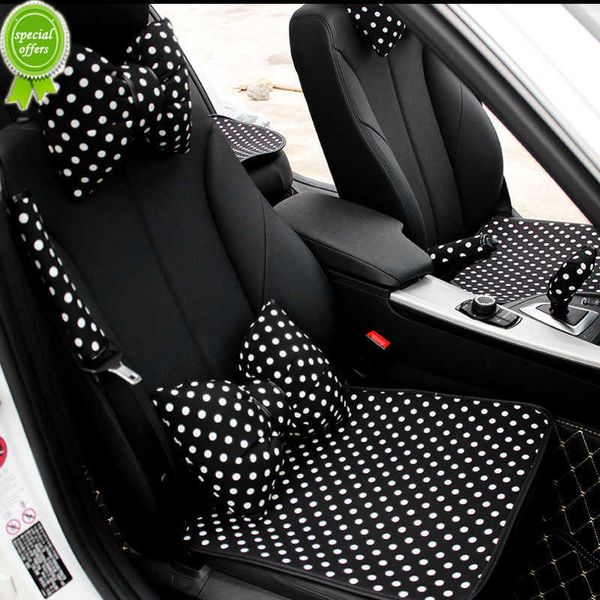 Nuovo coprisedile per auto classico a pois Accessori interni Cuscino per sedile auto universale in cotone Tappetini per auto Four Seasons per donna