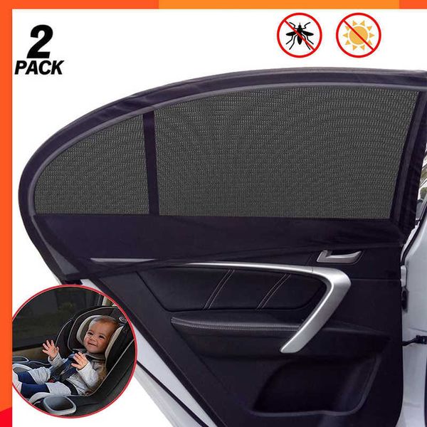 Novo 2pcs pára-sol do carro frente/trás janela lateral uv protetor solar prevenir luz do sol capa sombra malha persianas da janela do carro para criança bebê animal de estimação