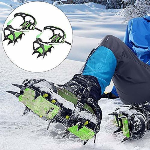 Ramponi da alpinismo BRS 14 Denti Artigli Ramponi Scarpe Ramponi da ghiaccio Copertura antiscivolo da neve Pinza da ghiaccio Acciaio al manganese Outdoor Sci Arrampicata su ghiaccio 230603