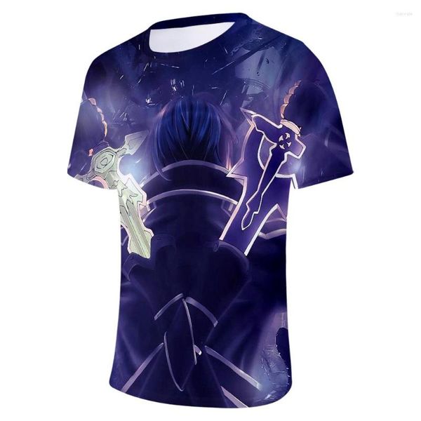 Herren-T-Shirts 2023 Sword Art Online:Alicization 3D-Druck Sommer-T-Shirts Damen/Herren Kurzarm Casual Fans Hip Hop