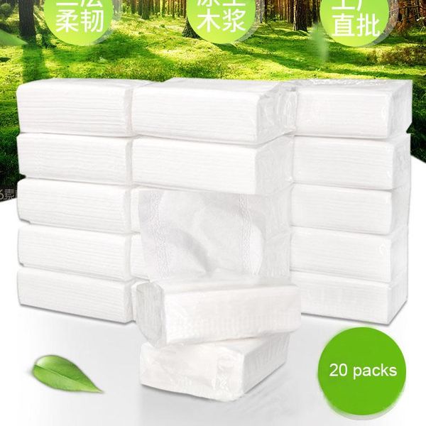 ServiTes 20 Packs Packung drei Schicht Einwegholzzellstoff Weiches Servietten -Papiertuch -Toilettengewebe ist zart und glattes heißes Papier ist