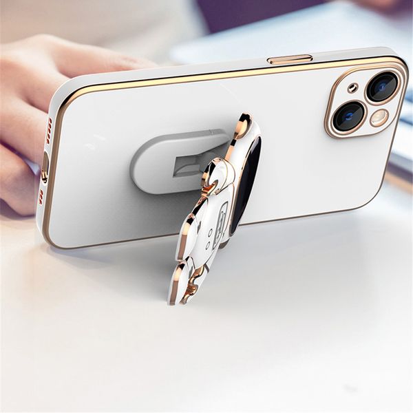 Handyhüllen mit 3D-Astronauten-Klappständerhalter für iPhone 14 13 12 11 Pro max Luxus-Schutzhülle