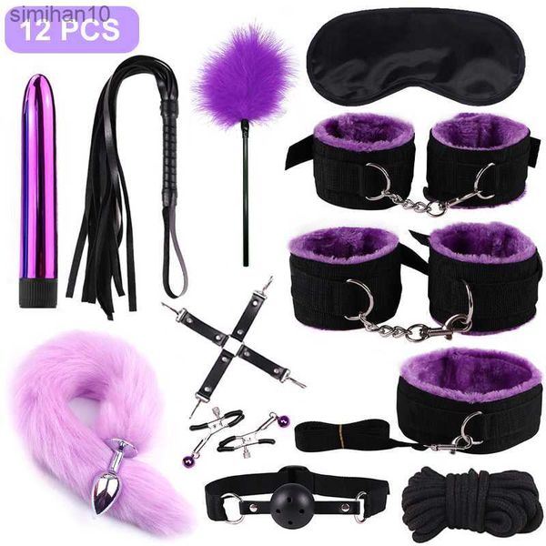 SexLady Hands for Sex Collar Chicote Clamps Set BDSM Bondage Sex Toys Corda Erótica Para Casais Feminino Anal Butt Plug Tail L230518