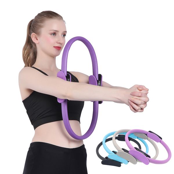 Cerchi Yoga 38Cm Yoga Fitness Circle Magic Ring Ladies Professional Training Muscle Pilates Circle Esercizio Accessori Home Gym 230605