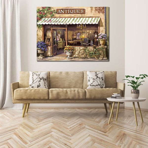 Современный пейзаж Canvas Art Antique Shop Sung Kim