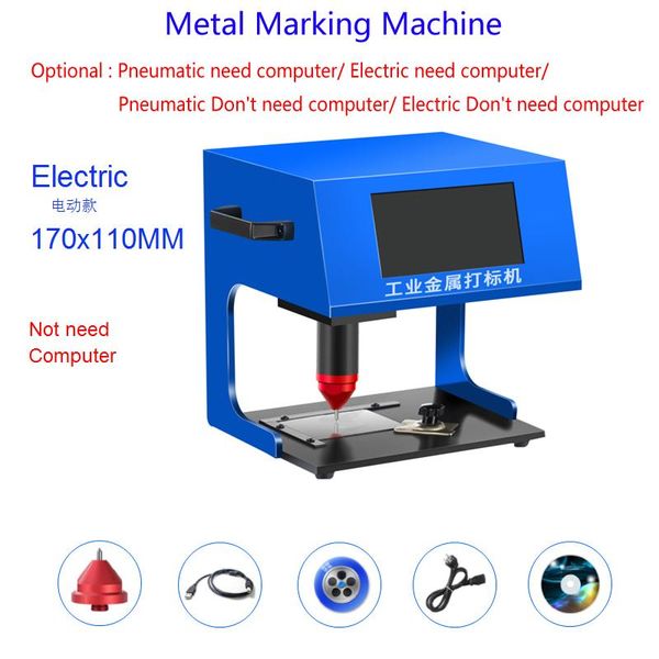 Router 170 * 110 mm pneumatische elektrische Desktop-Touchscreen-Metallbeschilderung Namensschild-Markierungsmaschine Graviermaschine für Metallteile