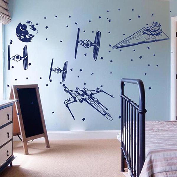 Raumschiff Millemium Falcon X Wing Fighter Wandaufkleber Rakete Starfighters Krieg Wandtattoo Kinderzimmer Kinderzimmer Vinyl Home Decor