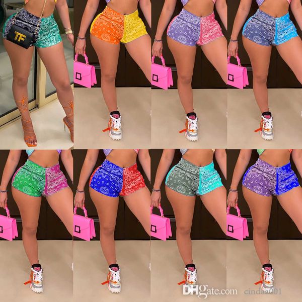 Дизайнерские женские мини -шорты летние дамы при печати сексуальные тонкие короткие пляжные брюки случайные 3 штуки