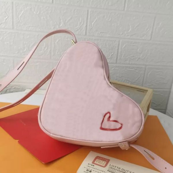 Herzförmige Tasche Damen Handtasche Schulter Umhängetaschen Clutch Geprägtes Leder Klassischer Buchstabe Verstellbarer Riemen Reißverschluss Geldbörse Valentinstag Geschenk 2023