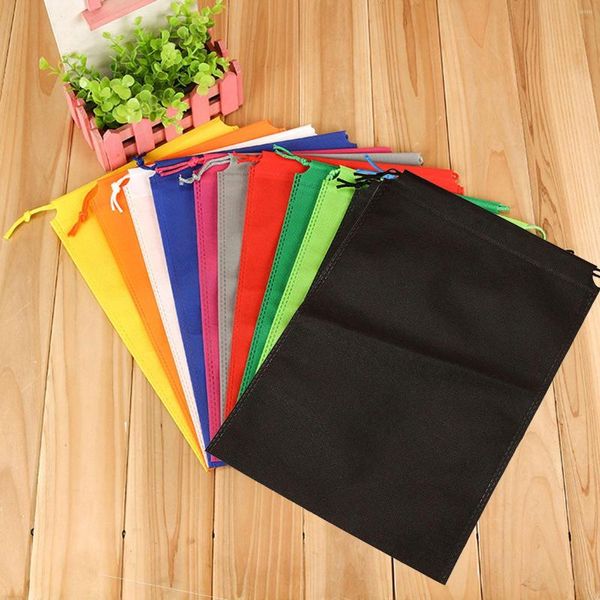 Sacos de armazenamento 12 PCS saco de roupas tamanho médio cordão duplo tipo não tecido colorido grande capacidade