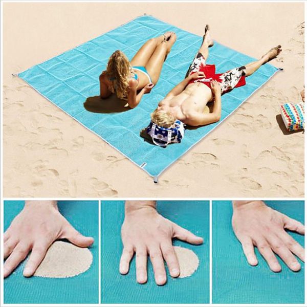 Outdoor Pads 2M / 1.5M Magic Sand Free Beach Mat Beach Picnic Camping Materasso impermeabile Coperta Pieghevole Tappetini da spiaggia senza sabbia Alta qualità 230605