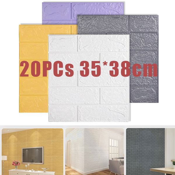 Duvar Kağıtları 20 PCS 3D Duvarsticker Tuğla Desen Duvar Kağıdı Oturma Odası Yatak Odası TV Duvar Vinil Dekor Kendi Yapışkan Papel Pintado De Pared 230603