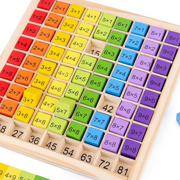 Quebra-cabeças Montessori Brinquedos Educativos de Matemática para Crianças Bebê 99 Tabela de Multiplicação Aritmética Auxiliares de Ensino 230605