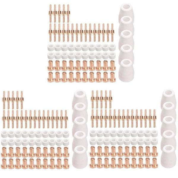 Mondstukken 195 peças kit de bicos de eletrodos de ponta de cortador de plasma acessórios consumíveis para pt31 30 40 50 ferramentas de soldagem de cortador de plasma FSPHFU