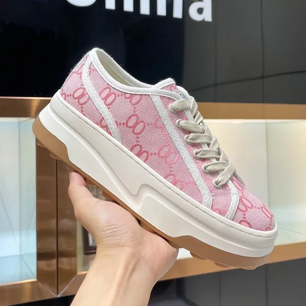 2024Новые кроссовки Gu C Shoe Мужские кроссовки на платформе Slide Purple Pink и Orange Stripe Printing Middle Help Designers Shoes 1977 Schuhe Woman Sneakers 66