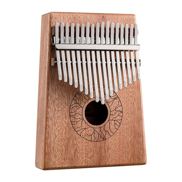 Pianoforte a dita di loto kalimba 17 tasti regolare foro tondo e con bracciolo strumento musicale con custodia