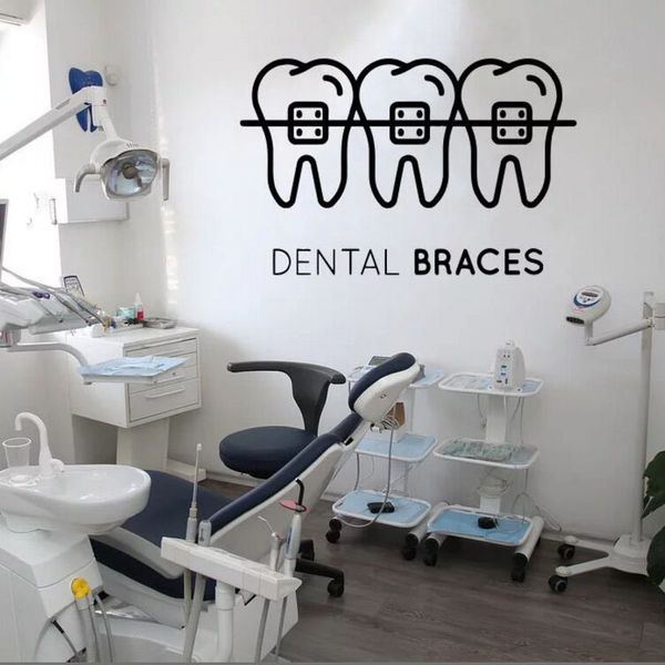 WJWY, pegatina de pared para el cuidado de los dientes, calcomanía de vinilo para pared de clínica Dental, decoración de tienda de dientes extraíble, pegatina de ventana con cita extraíble