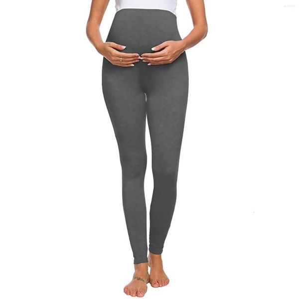 Pantaloni attivi Yoga Petite con tasche per donna Leggings colorati da donna in gravidanza Esercizio alto Cotone