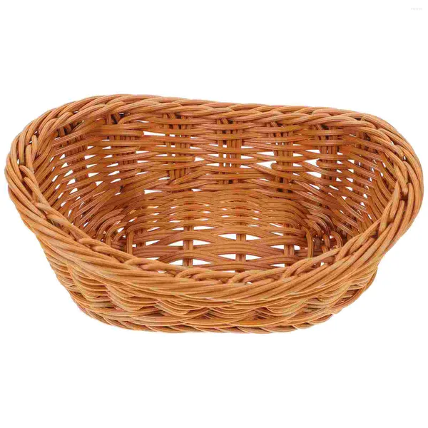 Set di stoviglie Cesto intrecciato Cestini per feste Tortilla messicana Regalo di piccoli frutti Panini vuoti Pane che serve snack Imitazione rattan per regali