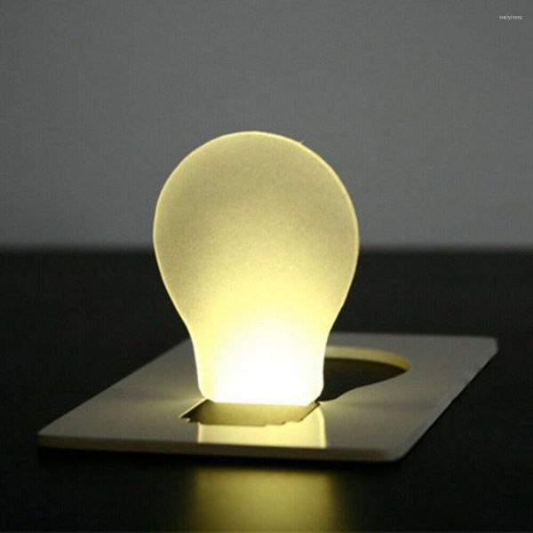 Lampade da tavolo Ly Portable Pocket LED Card Light Lampada da notte pieghevole di emergenza per escursioni di sopravvivenza all'aperto