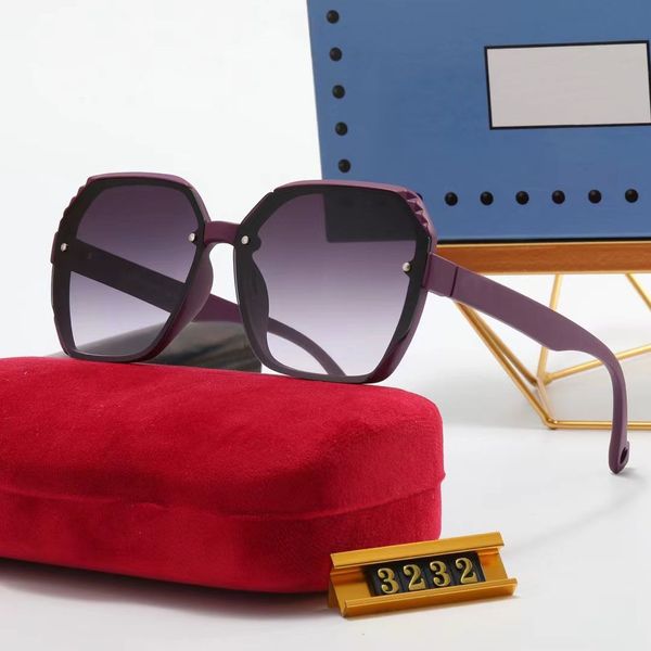 Occhiali da sole firmati da donna Lenti esagonali oversize Arco tondo Occhiali a doppio ponte Occhiali da vista a faccia grande con scatola rossa Lunettes gafas para el sol de mujer