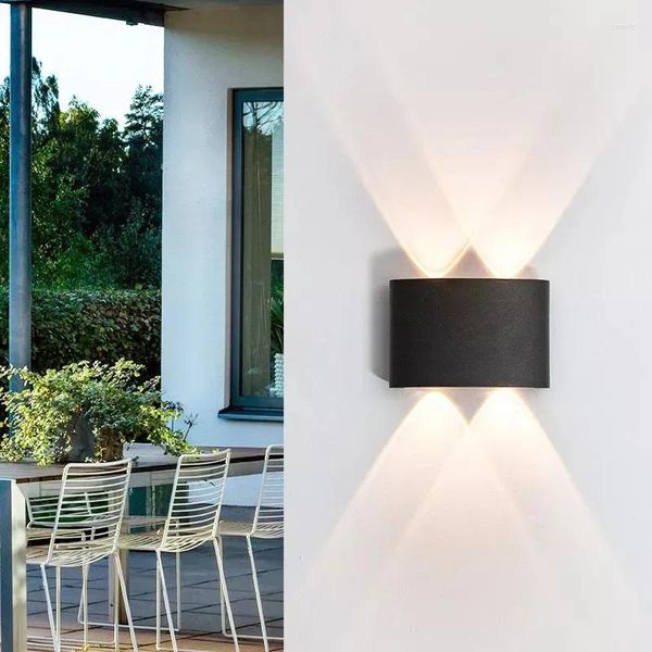 Luminária de parede com luz interna design moderno para cima e para baixo luminária led IP65 2W luzes externas à prova d'água Uoutdoor SONG MAN