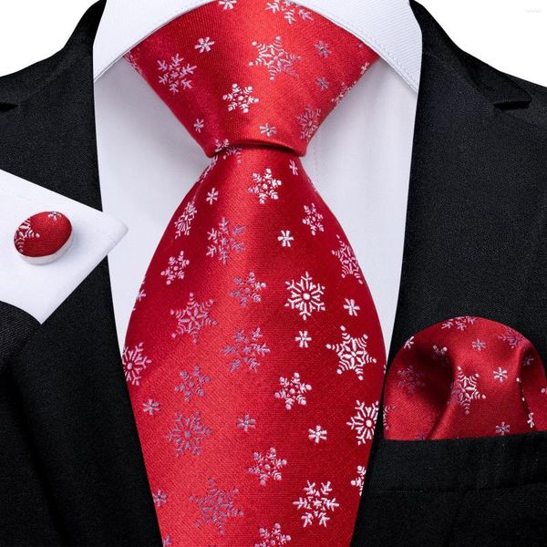 Laços de laço branco floco de neve vermelho de seda para homens acessórios de festa de casamento de natal bolso quadrado abotoaduras presente por atacado dibangu