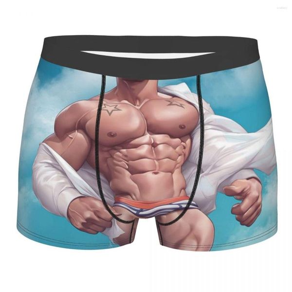 Cuecas Bonito Sexy Hunk Nu Masculino Gay Arte Roupa Interior Masculina Stretch Homem Musculoso Orgulho Cueca Boxer Shorts Calcinha Macia