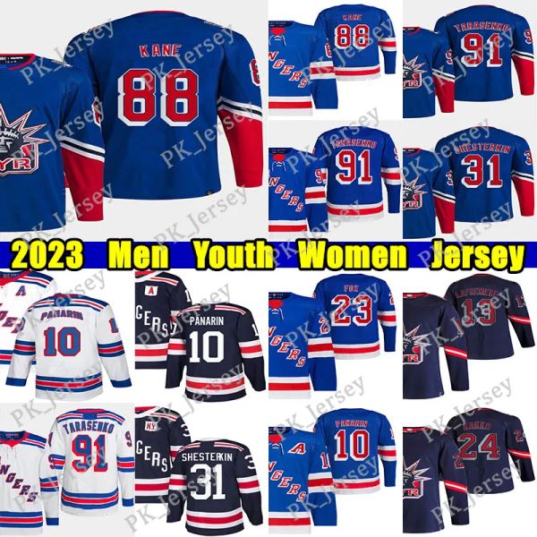 homens personalizados jovens novos yor'''Rangers''Jersey 23 Adam Fox 10 Artemi Panarin 31 Shesterkin Mika Zibanejad Jacob Trouba Miller Vladimir Tarasenko Jerseys