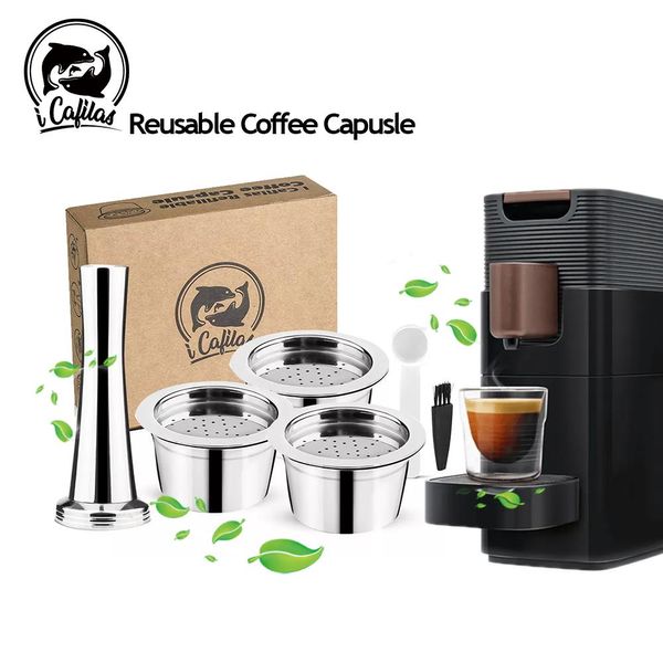 Coffeeware icafilas cápsula de café reutilizável para taxa k cápsula de café recarregável kfee 11 5p40 kfee gêmeos ii filtros de aço inoxidável