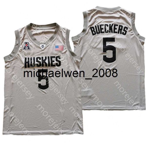 MI08 2021 Yeni NCAA Koleji Basketball Connecticut UConn Huskies Jersey Gray 5 Paige Bueckers Drop nakliye boyutu S-3XL