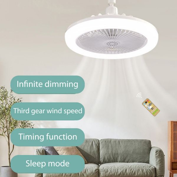 Dimmbare Deckenlüfterlampe mit Fernbedienungsventilator Modernes Schlafzimmer Dekorative E27 Deckenlampe Elektrische Lüfterlüftungsleuchte