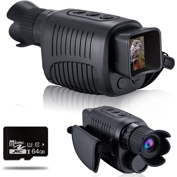 Telescópio Binóculos 1080P HD Monocular Dispositivo de Visão Noturna Infravermelho 5x Zoom Digital Caça Ao Ar Livre Dia Uso Duplo Totalmente Escuro 300m 230603