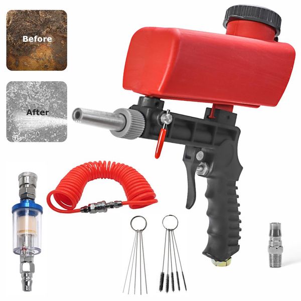 Spraypisticon regolabile pneumatico sabbrasting pistola set 90psi portatili portatili sabbrasting macchino gravità portatile set di pistola arrugginita dispositivo di rimozione della ruggine