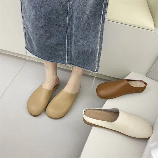 Baotou halbe Hausschuhe Damen Sommermantel 2023 Frühling und Herbst neue absatzlose Mueller-Schuhe Super Fire Lazy Flip-Flops Damenschuh