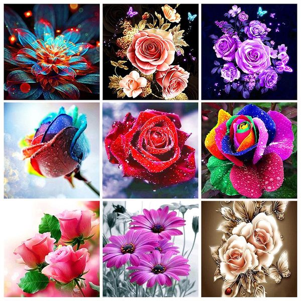 Stich 5d DIY Diamond Malerei Blume Blume Strassstich Stitch Kit Full Square/Runde Diamond Stickerei Mosaik Bilddekoration Geschenk